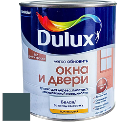 Краска DULUX LUXIUM ОКНА И ДВЕРИ полуматовая краска цвет NCS S 7020-B30G 