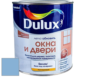 Краска DULUX LUXIUM ОКНА И ДВЕРИ полуматовая краска цвет 24BB 43/232 Azure Skyline