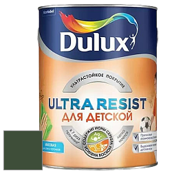 Краска DULUX LUXIUM ULTRA RESIST ДЛЯ ДЕТСКОЙ ультрастойкая матовая краска цвет 50GY 08/153 Wilderness Green