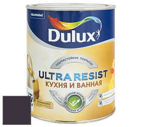 Краска DULUX LUXIUM ULTRA RESIST КУХНЯ И ВАННАЯ полуматовая ультрастойкая краска цвет 46RB 06/074 Black Magic