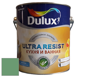 Краска DULUX LUXIUM ULTRA RESIST КУХНЯ И ВАННАЯ матовая ультрастойкая краска цвет NCS S 3040-G10Y 