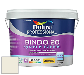 Краска DULUX LUXIUM BINDO 20 Кухня и Ванная полуматовая краска цвет RAL 9001 