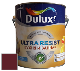 Краска DULUX LUXIUM ULTRA RESIST КУХНЯ И ВАННАЯ матовая ультрастойкая краска цвет RAL 3005 