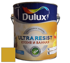 Краска DULUX LUXIUM ULTRA RESIST КУХНЯ И ВАННАЯ матовая ультрастойкая краска цвет 40YY 41/603 Byzantine Gold