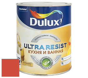 Краска DULUX LUXIUM ULTRA RESIST КУХНЯ И ВАННАЯ полуматовая ультрастойкая краска цвет 30YR 20/595 Skyrocket Red