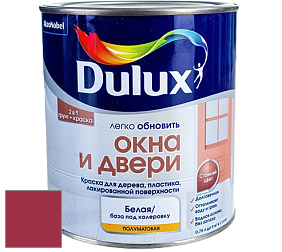 Краска DULUX LUXIUM ОКНА И ДВЕРИ полуматовая краска цвет 80RR 12/430 Strong Crimson