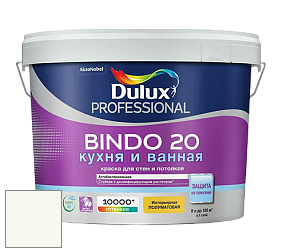 Краска DULUX LUXIUM BINDO 20 Кухня и Ванная полуматовая краска цвет RAL 9010 