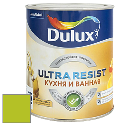 Краска DULUX LUXIUM ULTRA RESIST КУХНЯ И ВАННАЯ полуматовая ультрастойкая краска цвет 90YY 48/650 Lime zest 1