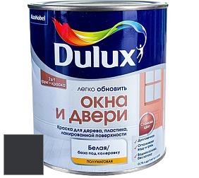 Краска DULUX LUXIUM ОКНА И ДВЕРИ полуматовая краска цвет 30BB 05/022 Black Mica