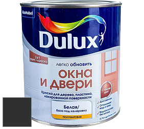 Краска DULUX LUXIUM ОКНА И ДВЕРИ полуматовая краска цвет RAL 9004 
