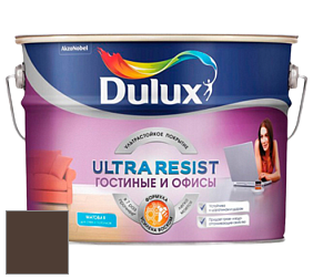 Краска DULUX LUXIUM ULTRA RESIST ГОСТИНЫЕ И ОФИСЫ ультрастойкая матовая краска цвет 70YR 07/093 Deep Brown