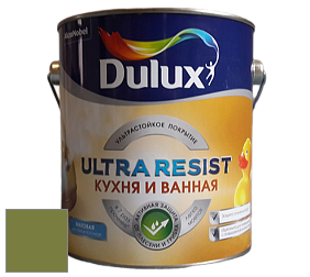 Краска DULUX LUXIUM ULTRA RESIST КУХНЯ И ВАННАЯ матовая ультрастойкая краска цвет NCS S 4050-G50Y 