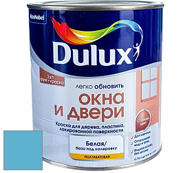Краска DULUX LUXIUM ОКНА И ДВЕРИ полуматовая краска цвет 70BG 40/284 Beside the Ocean