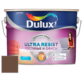 Краска DULUX LUXIUM ULTRA RESIST ГОСТИНЫЕ И ОФИСЫ ультрастойкая матовая краска цвет 65YR 11/146 American Brownie