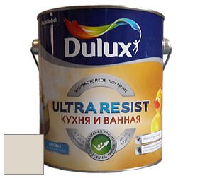 Краска DULUX LUXIUM ULTRA RESIST КУХНЯ И ВАННАЯ матовая ультрастойкая краска цвет 44YY 69/069 Weathered Pebble