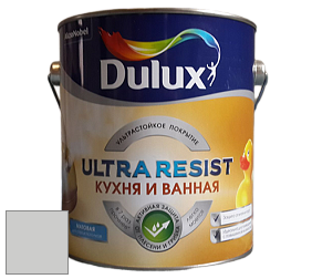 Краска DULUX LUXIUM ULTRA RESIST КУХНЯ И ВАННАЯ матовая ультрастойкая краска цвет 00NN 62/000 Universal Grey