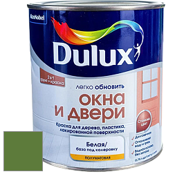Краска DULUX LUXIUM ОКНА И ДВЕРИ полуматовая краска цвет NCS S 3560-G30Y 