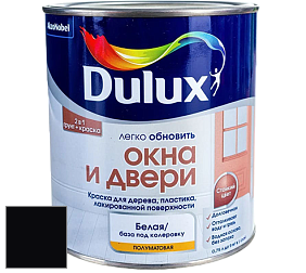 Краска DULUX LUXIUM ОКНА И ДВЕРИ полуматовая краска цвет RAL 9005 