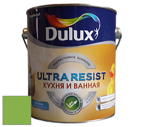 Краска DULUX LUXIUM ULTRA RESIST КУХНЯ И ВАННАЯ матовая ультрастойкая краска цвет NCS S 1070-G30Y 