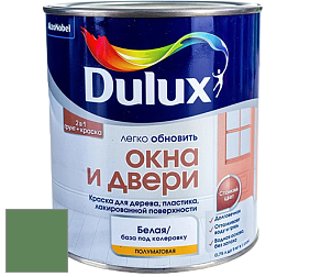 Краска DULUX LUXIUM ОКНА И ДВЕРИ полуматовая краска цвет NCS S 4040-G20Y 