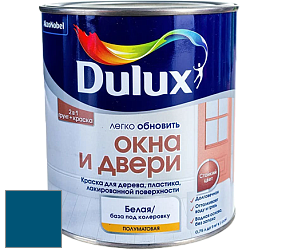 Краска DULUX LUXIUM ОКНА И ДВЕРИ полуматовая краска цвет 10BB 09/250 Blue Bolt