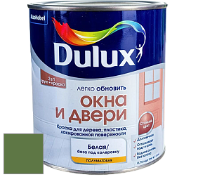 Краска DULUX LUXIUM ОКНА И ДВЕРИ полуматовая краска цвет NCS S 4050-G30Y 