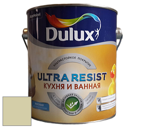 Краска DULUX LUXIUM ULTRA RESIST КУХНЯ И ВАННАЯ матовая ультрастойкая краска цвет NCS S 1515-G80Y 