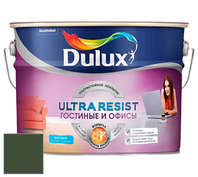 Краска DULUX LUXIUM ULTRA RESIST ГОСТИНЫЕ И ОФИСЫ ультрастойкая матовая краска цвет 50GY 08/153 Wilderness Green