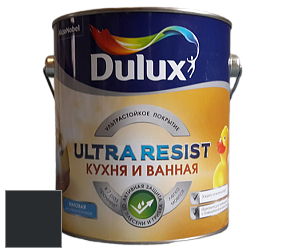 Краска DULUX LUXIUM ULTRA RESIST КУХНЯ И ВАННАЯ матовая ультрастойкая краска цвет RAL 9011 