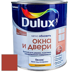 Краска DULUX LUXIUM ОКНА И ДВЕРИ полуматовая краска цвет RAL 3016 