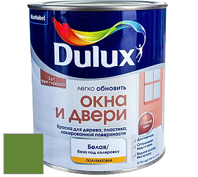 Краска DULUX LUXIUM ОКНА И ДВЕРИ полуматовая краска цвет 30GY 21/429 Market Green