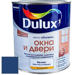 Краска DULUX LUXIUM ОКНА И ДВЕРИ полуматовая краска цвет 72BB 07/288 Phantom Blue