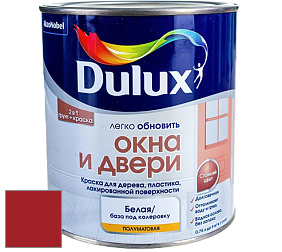 Краска DULUX LUXIUM ОКНА И ДВЕРИ полуматовая краска цвет RAL 3001 