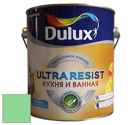 Краска DULUX LUXIUM ULTRA RESIST КУХНЯ И ВАННАЯ матовая ультрастойкая краска цвет NCS S 0550-G10Y 