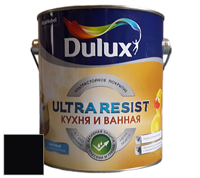 Краска DULUX LUXIUM ULTRA RESIST КУХНЯ И ВАННАЯ матовая ультрастойкая краска цвет RAL 9005 