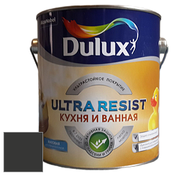 Краска DULUX LUXIUM ULTRA RESIST КУХНЯ И ВАННАЯ матовая ультрастойкая краска цвет 90YR 06/001 Soft Soot