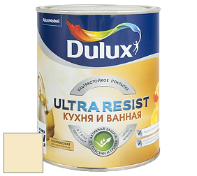 Краска DULUX LUXIUM ULTRA RESIST КУХНЯ И ВАННАЯ полуматовая ультрастойкая краска цвет 58YY 88/180 Soft Yellow