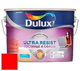 Краска DULUX LUXIUM ULTRA RESIST ГОСТИНЫЕ И ОФИСЫ ультрастойкая матовая краска цвет RAL 3026 