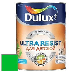 Краска DULUX LUXIUM ULTRA RESIST ДЛЯ ДЕТСКОЙ ультрастойкая матовая краска цвет RAL 6038 