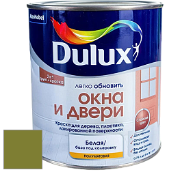 Краска DULUX LUXIUM ОКНА И ДВЕРИ полуматовая краска цвет NCS S 3560-G50Y 