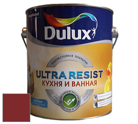 Краска DULUX LUXIUM ULTRA RESIST КУХНЯ И ВАННАЯ матовая ультрастойкая краска цвет RAL 3011 