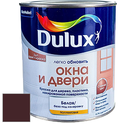 Краска DULUX LUXIUM ОКНА И ДВЕРИ полуматовая краска цвет 74RR 05/092 Chic Chocolate