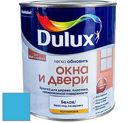 Краска DULUX LUXIUM ОКНА И ДВЕРИ полуматовая краска цвет 80BG 39/354 Pim's Blue
